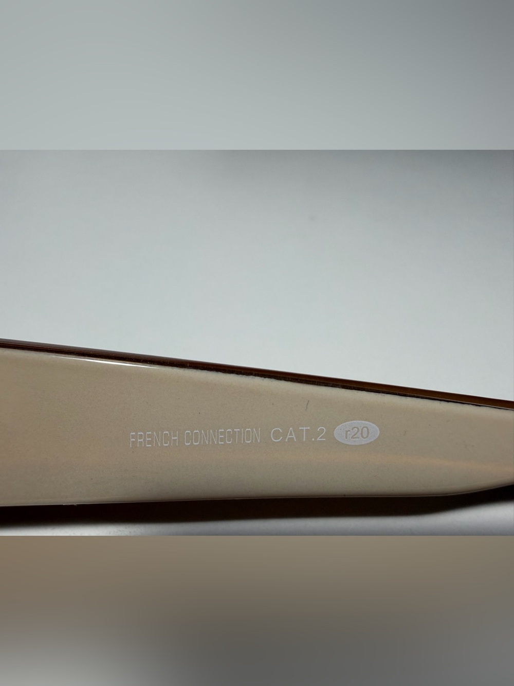 French Connection Rectangular Sunglasses in Peach/Tan w/Brown CAT.2 Lenses UV AG - Picture 4 of 7